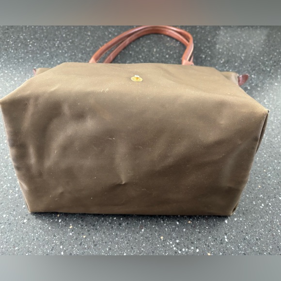 Longchamp Olive Green Leather Trim Tote Bag - Picture 4 of 10